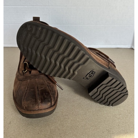 UGG Waterproof Brown Leather Lace Up Ankle Boots Winter Hiking Size 8 (1095156) - Picture 6 of 7